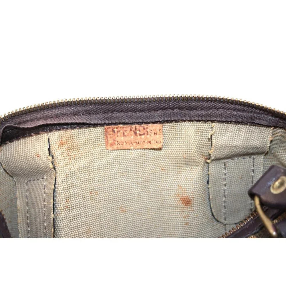 Fendi Zucca VERY RARE Vintage  Boston Bag Canvas with Leather Top Handles - Picture 11 of 12